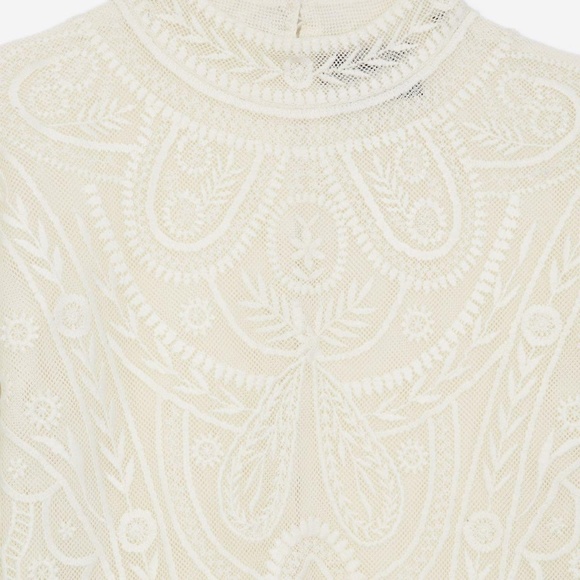 The Kooples Ecru Lace Top high neck - NWT  size M - Picture 3 of 7